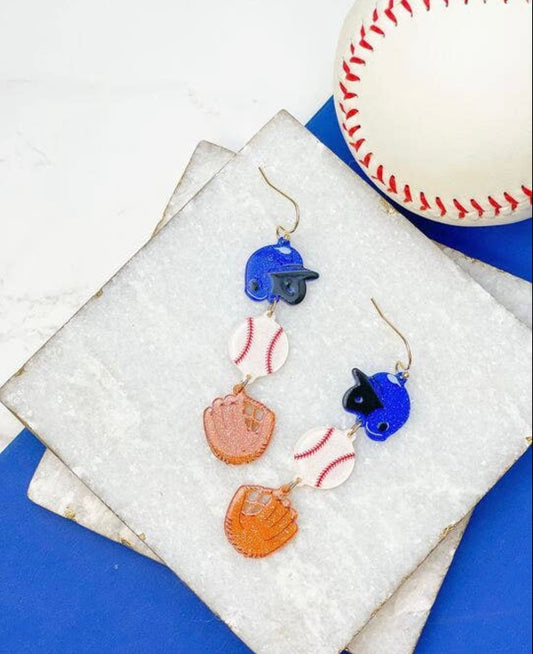 Baseball dangle  earrings
